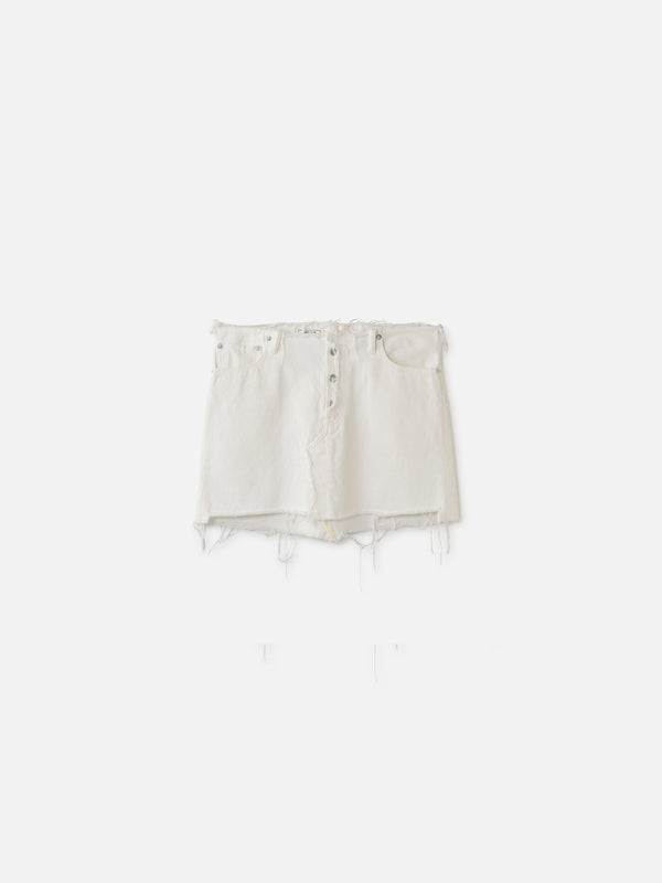 5POCKET DENIM MINI SKIRT（WHT)