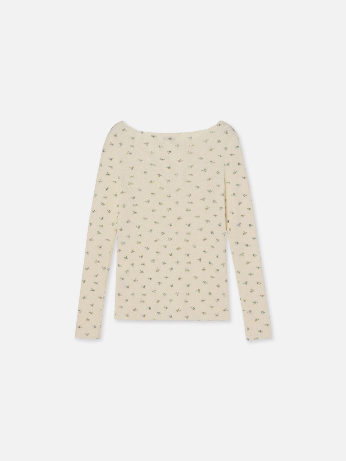 FLOWER PRINT BOAT NECK PO