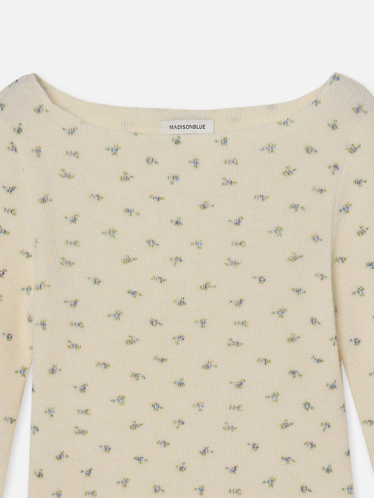 FLOWER PRINT BOAT NECK PO