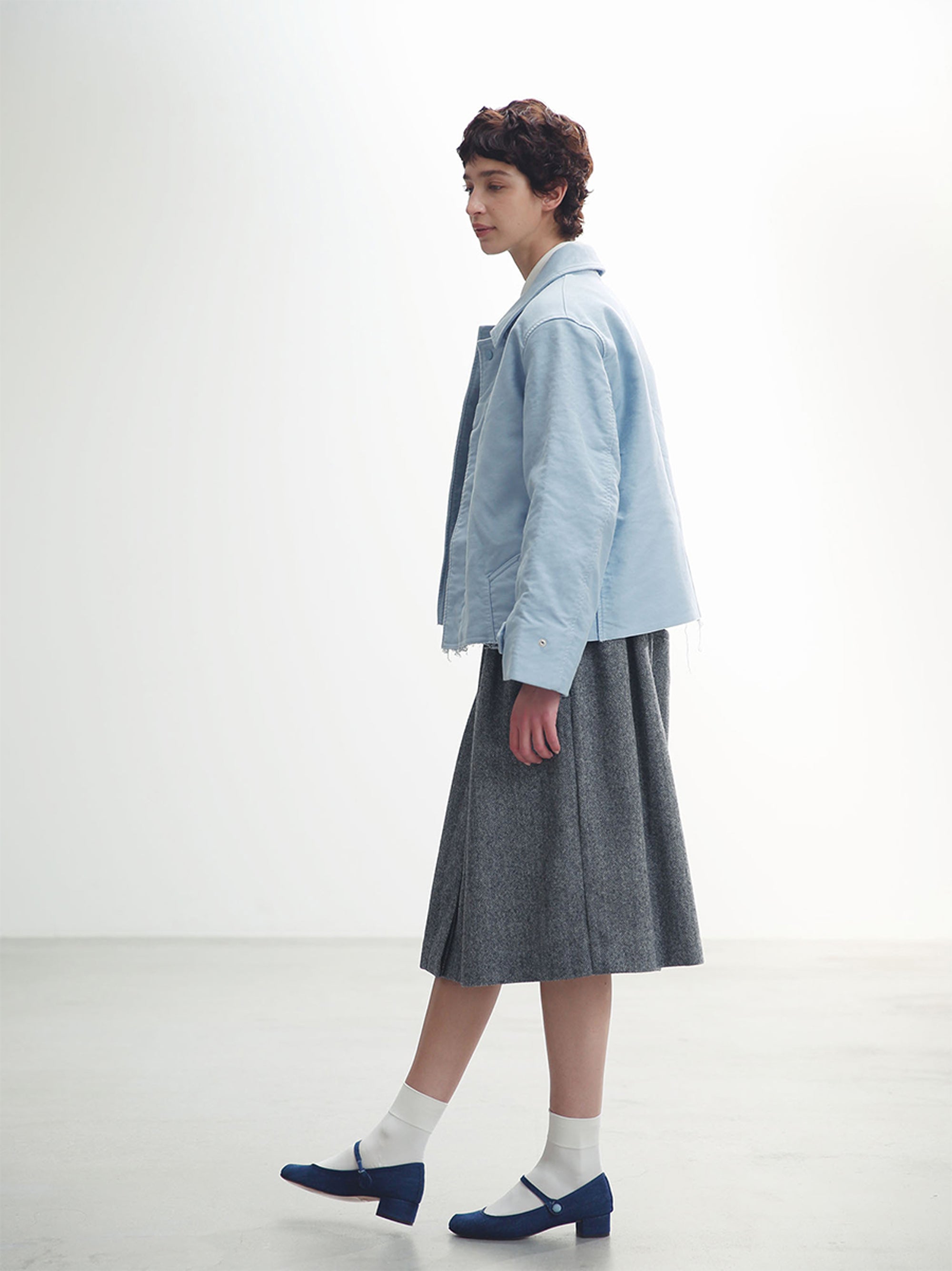 SLACKS REMAKE MIDDLE SK HERRINGBONE | MADISONBLUE｜マディソン