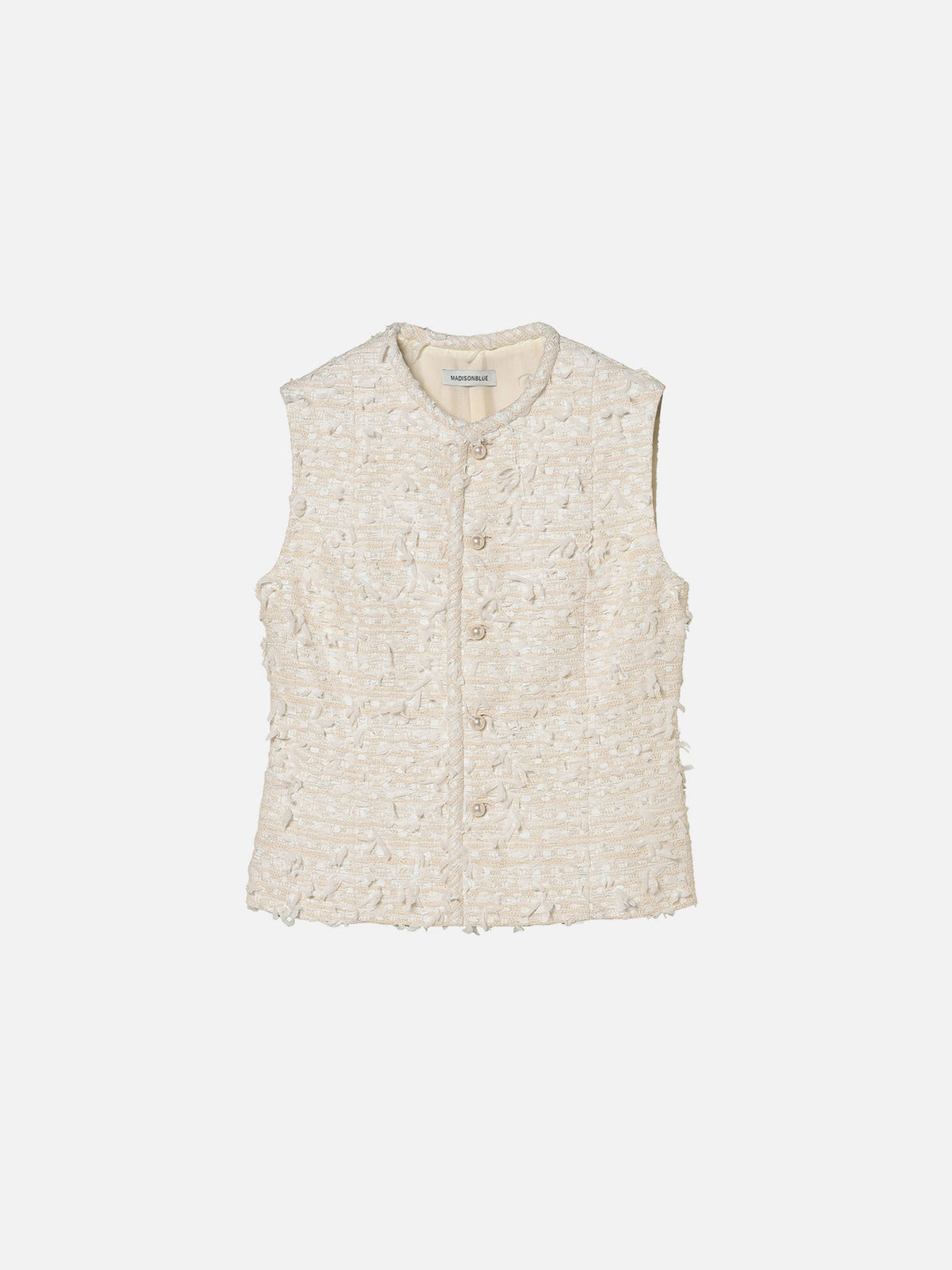 CREW NECK VEST RIBBON TWEED
