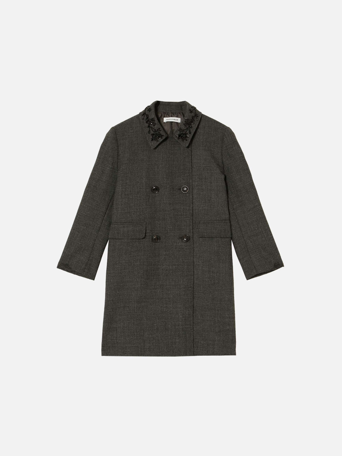 W BUTTON COAT WOOL