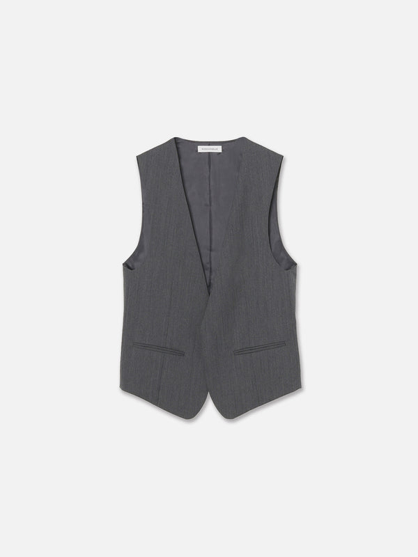 BUTTONLESS GILET HERRINGBONE
