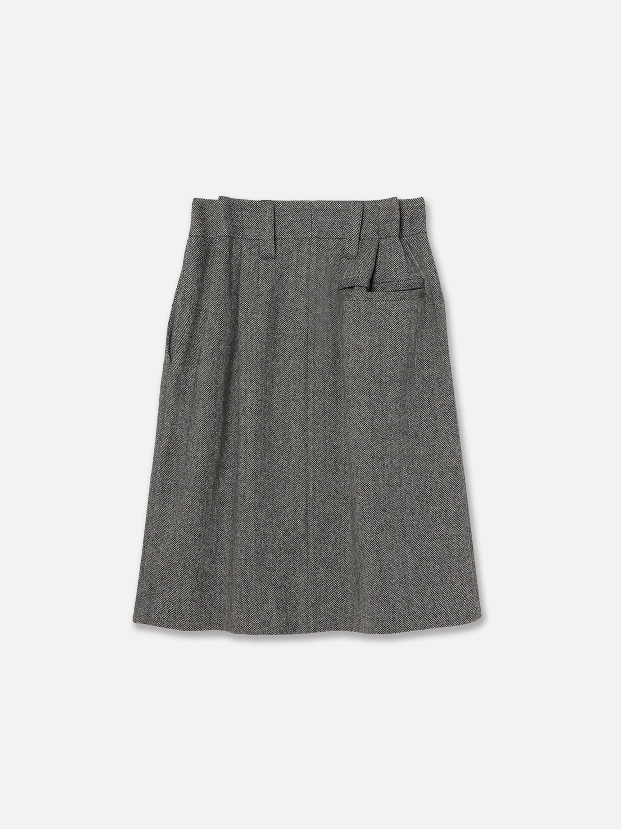 SLACKS REMAKE MIDDLE SK HERRINGBONE | MADISONBLUE｜マディソン