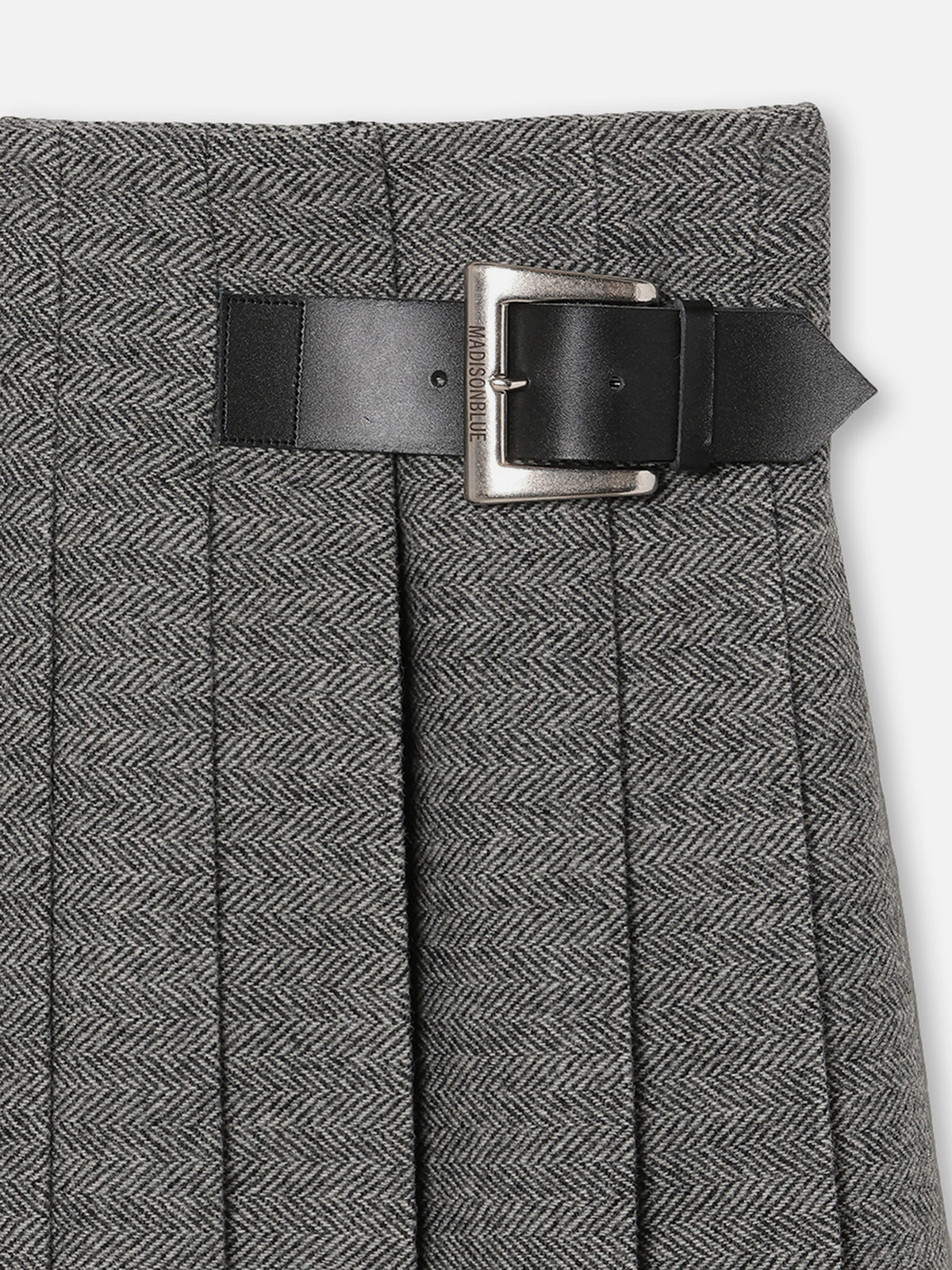 PLEATED WRAP SK HERRINGBONE