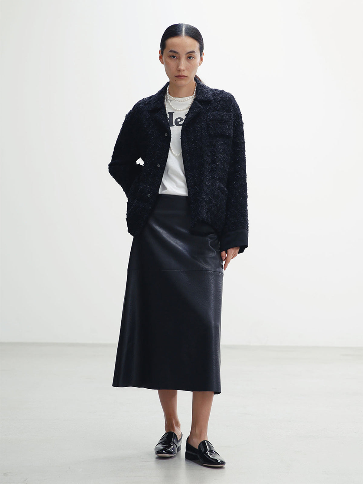 A LINE SKIRT LEATHER