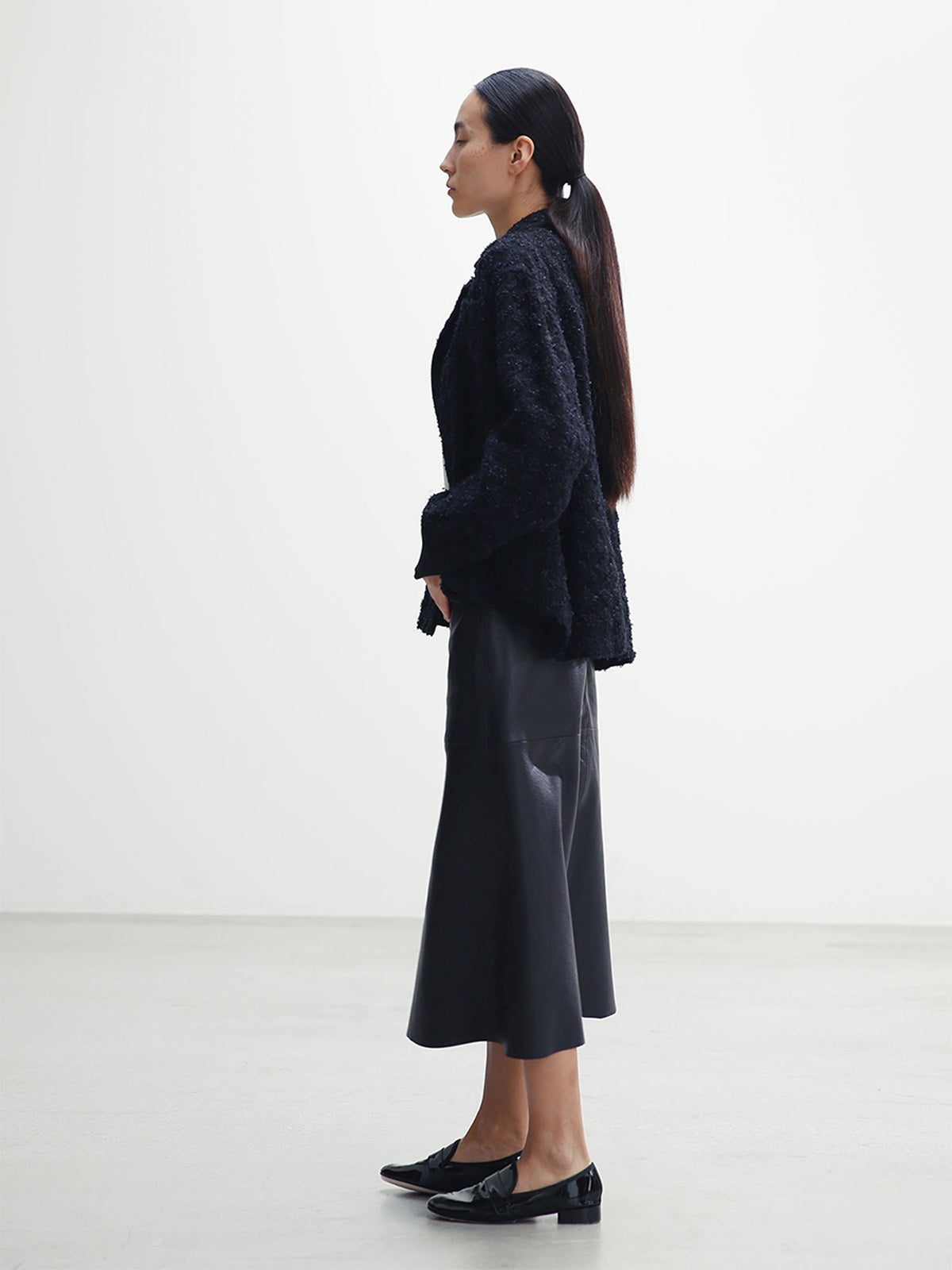 A LINE SKIRT LEATHER