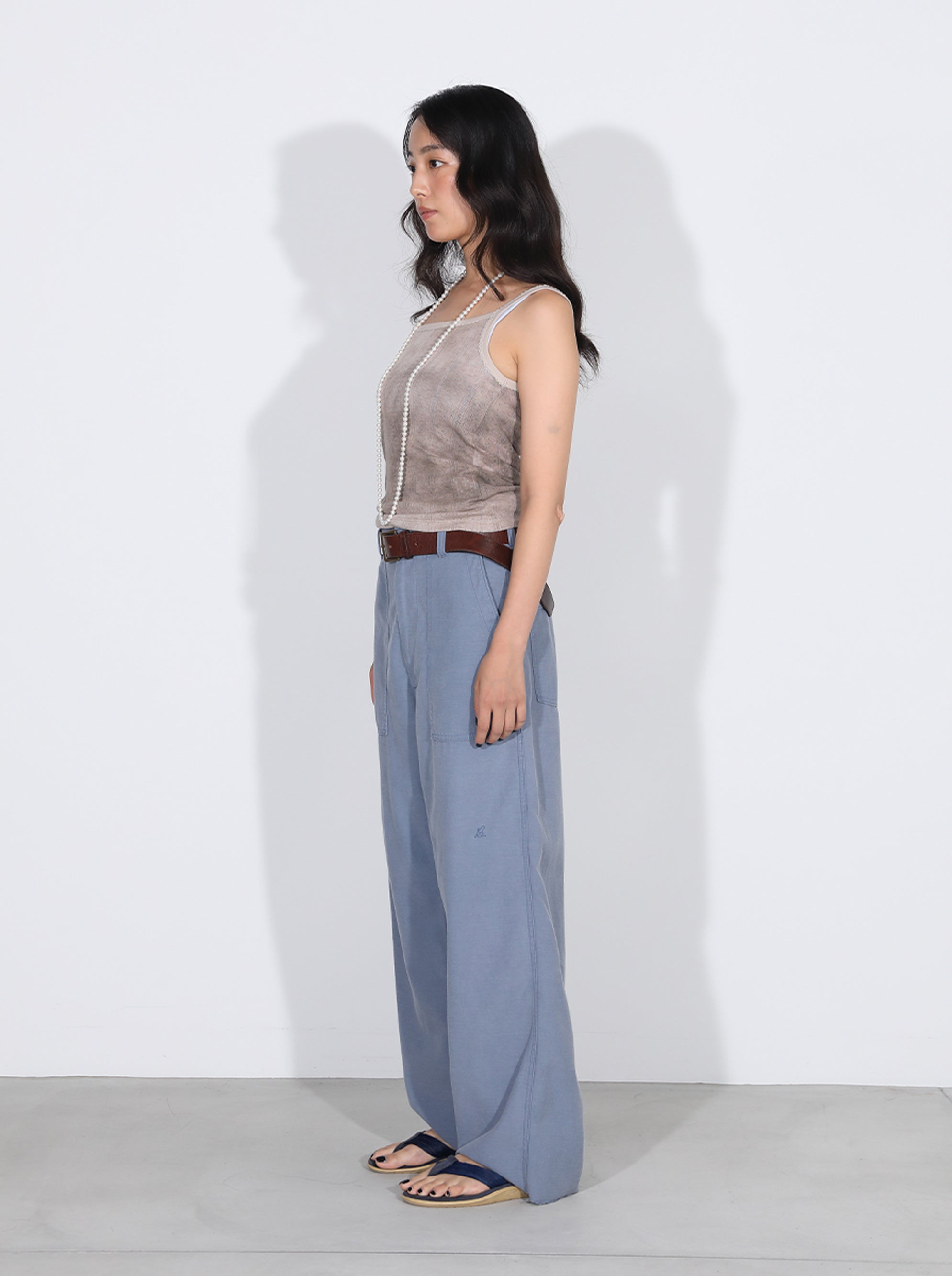 【美品】マディソンブルー リネン ショルダーリボンキャミソール EMBROIDERED TRIM CAMISOLE TIE-DYE | MADISONBLUE｜マディソンブルー